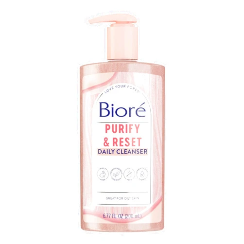 Biore Bioré Rose Quartz + Charcoal Daily Purifying Cleanser, Oil Free Facial Cleanser Energizes Skin, Dermatologist Tested and Cruelty Free, 6.77 oz, Packaging May Vary