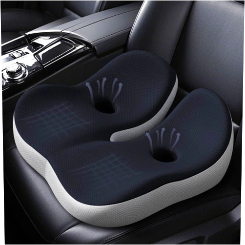 Euamzger Adult Booster Seat Cushion for Car Truck - 4.7″ Thick Ergonomic Memory Foam Car Seat Cushions for Driving to Raise Height - Comfort Orthopedic Driver Seat Pillows for Sciatica Pain Relief, Black