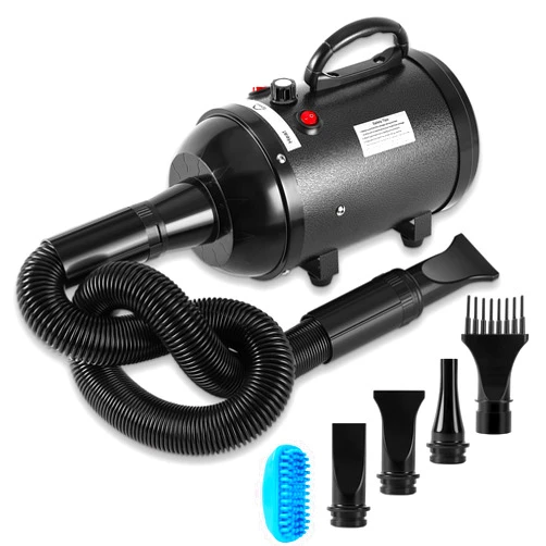 NESTROAD Dog Dryer High Velocity Dog Hair Dryer,4.3HP/3200W Dog Blower Grooming Force Dryer,Stepless Adjustable Speed,Professional Pet Dryer with 4 Different Nozzles and a Brush,Black