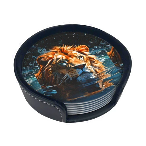 THMTY Xiongshi Premium Pu Leather Coasters - Stylish and Practical