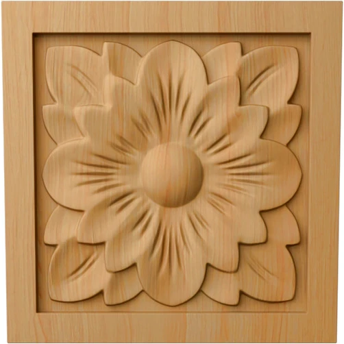 Ekena Millwork ROS03X03X00DGAL Small Dogwood Flower Square Rosette, 3