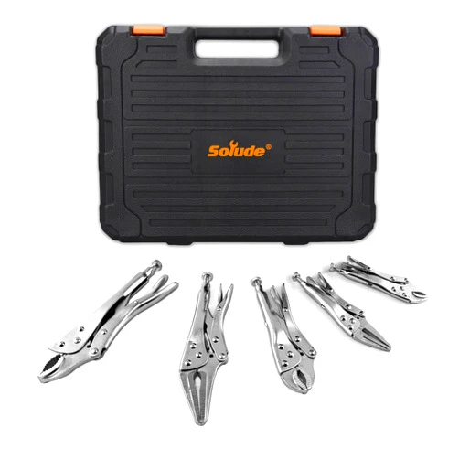 SOLUDE 5-Piece Heavy-Duty Locking Pliers Tool Set with Case, 5