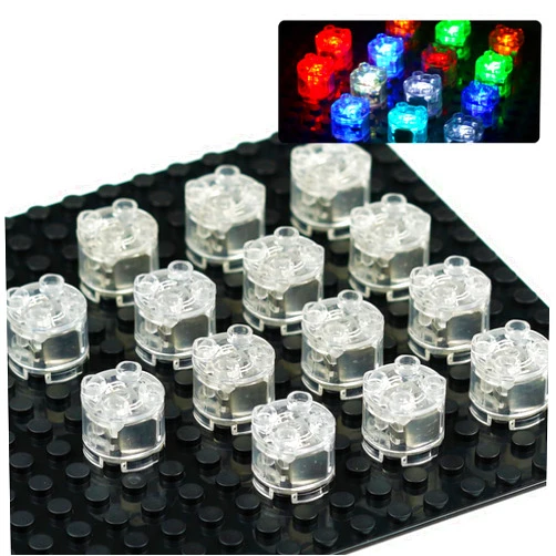 Pamvava Light Up Bricks Accessories Kits, 2x2 Classic Transparent LED Light Brick Pack, 14 Pieces Parts Building Blocks Set Toys