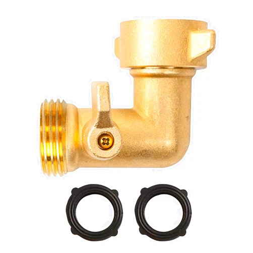 Xiny Tool 90 Degree Garden Hose Adapter with Shut Off Valves, 3/4