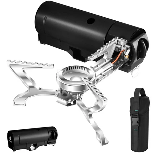 Odoland Portable Camping Stove Propane 1400W Gas Stove Collapsible Backpacking Stove for Indoor Outdoor Cooking Hiking and Picnic