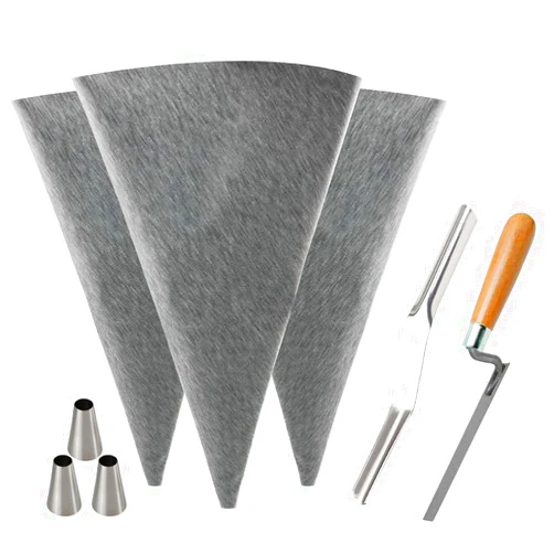 Tahikem 3 Pack Tile Grout Masonry Mortar Bag, 12