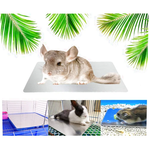 Comtim Pet Cooling Mat for Rabbit Hamsters, Self Cooling Mat Pad for Hamster Guinea Pig Chinchilla Kitten Cat and Other Small Animals, Pet Cool Plate Ice Bed - Perfect for Hot Summer Weather, S