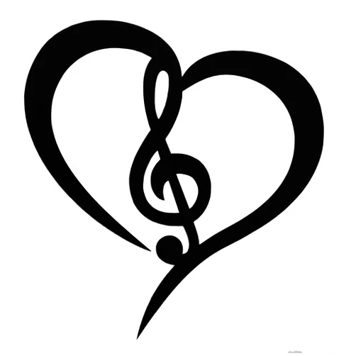 WickedGoodz Custom Heart G Cleft Music Vinyl Decal - Music Bumper Sticker, for Tumblers, Laptops, Car Windows - Personalized Musician Decal