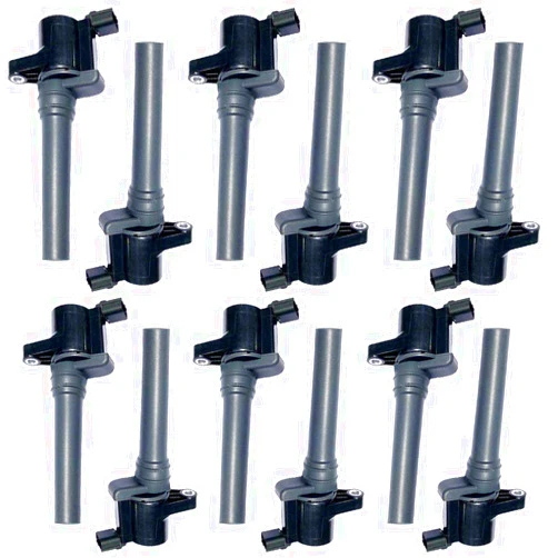 DMCOIL Set of 12 Ignition Coil Packs 2 Pins Compatible With Aston Martin DB9 Coupe And Convertible V12 6.0L AM3 Replaces OEM 4G4E-12A366-AA (12)