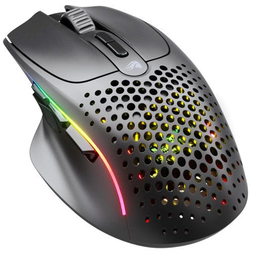 Glorious Gaming Model I 2 Wireless Gaming Mouse - Hybrid 2.4Ghz & Bluetooth, 75g Superlight, 9 Buttons (2 Swappable), RGB, PTFE Feet, MMO/MOBA/FPS, Long Battery Life, Side Thumb Rest - Black