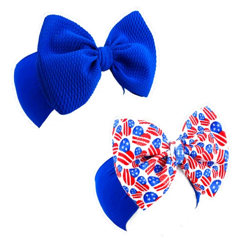 ONENINEDREAM 4th of July Baby Bows Patriotic Headband American Flag Baby Girls Headband Red Blue Hair Bows Fourth of July Headbands for Infant Toddler Girl Accessories