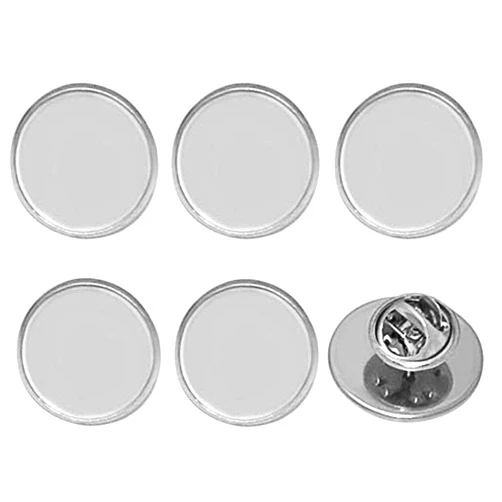 Teensery 20 Sets 18mm Stainless Steel Brooch Tray Base Blank Lapel Pin Cabochon Setting Tray with Butterfly Pin Backs for DIY Jewelry Making (18 MM)
