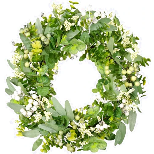 Orikycely Handmade 20'' Eucalyptus Wreath for Front Door, Porch, Window Spring, Summer, Fall, All Seasons Green Decor