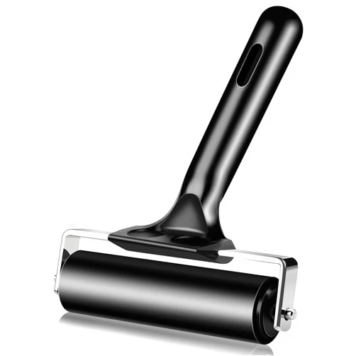 Lydia's Deal Rubber Roller Brayer for Printmaking, Ink Roller Tool Brayer Rollers for Crafting, Printing, Inking and Stamping (4-Inch, Black)