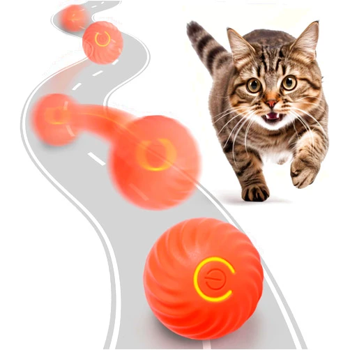 AIERSA Smart Cat Ball Toy, Automatic Rolling Ball for Cats with Colorful Light,Interactive Bouncing Power Pet Ball for Cats,Rechargeable Self Moving Cat Toys for Indoor Cats