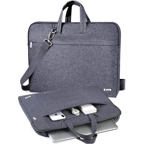 V Voova Laptop Bag 15.6 inch with Shoulder Strap & Handle, Waterproof Laptop Case Sleeve Compatible with 15-16”MacBook Air/Pro, HP Acer Asus Dell Lenovo, Slim Computer Bag for Men Women, Grey