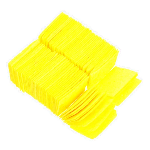 JEWEDECO 100pcs Cleaning Sponge Replacement Cleaning Pads High Temp Sponge Special Sponge Soldering Tip Cleaner Sponge for Soldering Welding Clean Pads Solder Sponge Soldering Sponge Yellow