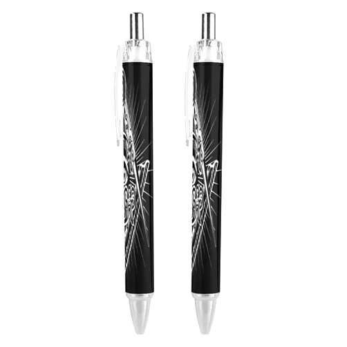 Zenladen0010 Freemasonry Masonic Masonry Retractable Roller Ballpoint Pens Blue Ink Smooth Writing 0.5mm Pack of 1/2/4 2 PCS