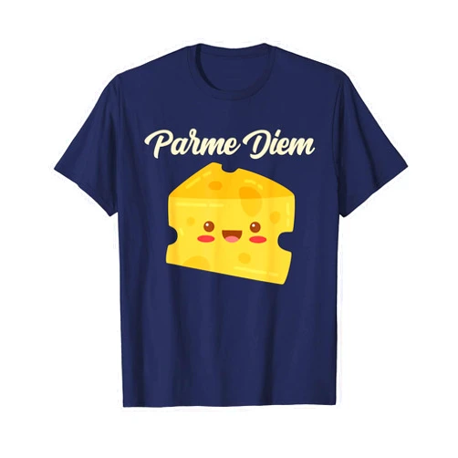 Funny Cheese Pun Parme Diem Cheeseboard Gouda Brie Cheese Lover Parme Diem Funny Cheesy Pun Parmesan Mozzarella T-Shirt