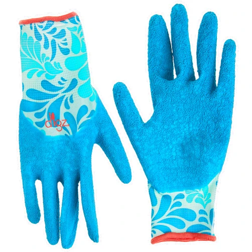 Digz Long Cuff Stretch Knit Garden Gloves with Full Finger Latex Coating