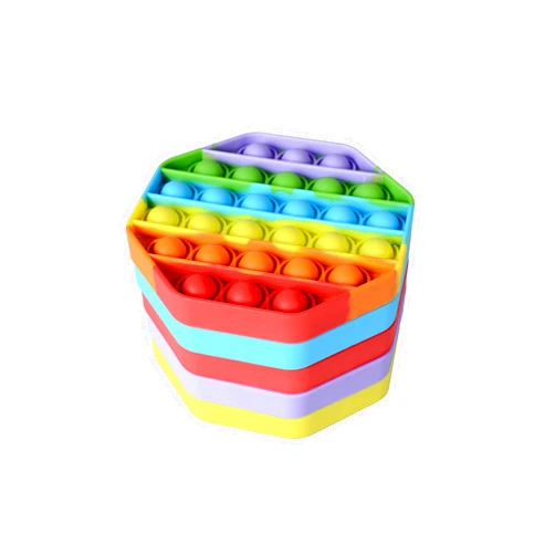 Treycer 5 Pack Silicone Bubble Sensory Pop Fidget Toy, Stress Reliever, Office Toys, Anxiety Relief Squeeze Sensory , Autism, ADHD and Special Needs Stress Reliever, 5 Colors Including Rainbow by Treycer