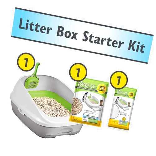 Purina Tidy Cats Litter Box System, Breeze System Starter Kit Litter Box, Litter Pellets & Pads (New Version)
