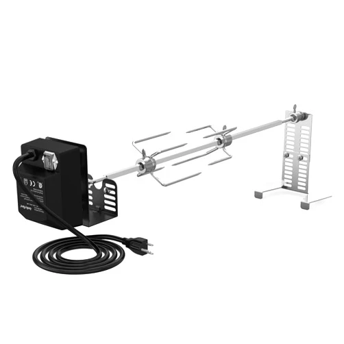 onlyfire Universal BBQ Grill Rotisserie Kit for Most Gas Grills, Include 110V 4W Electric Motor, 4-Prong Meat Forks and 28