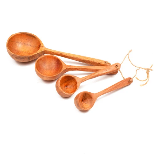 Alpha Living Home Measuring Spoon Set of 4 - Spoons Wood Measuring Tea Coffee Spoons for Kitchen Baking Cooking Utensil Set Tools