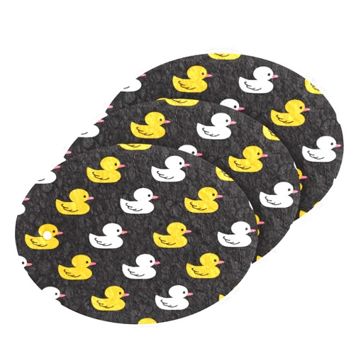 Eionryn White Yellow Rubber Ducky Kitchen Sponges Cleaning Dish Sponges Non-Scratch Natural Scrubber Sponge for Kitchen Bathroom Cars, pack of 3
