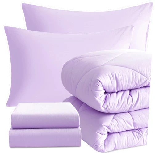 NTBAY Twin Comforter Set with Sheets, 5 Pieces Soft and Breathable Twin Bedding Set, Twin Bed in a Bag, Down Alternative Comforter Set Solid Color All Season, Kids Bedding Set, Light Purple
