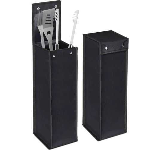 Amylove Grill Utensil Storage Bag BBQ Tool Storage Bags Barbecue Hardware Tool Grill Utensil Holder Pouch Oxford Cloth Grill Accessory Storage Bag Foldable Grill Bags for Camping Hiking (Black, 1 Pcs)