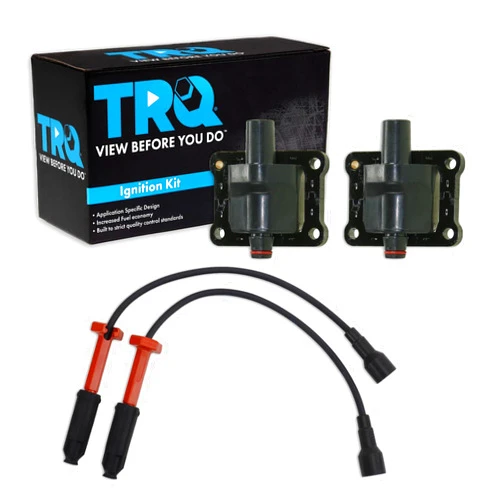 TRQ Ignition Coils Spark Plug Wires Kit Compatible with 97-00 Mercedes-Benz C230 98-00 SLK230