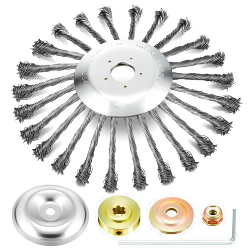 Amylove 10 Inch Wired Trimmer Head Upgraded Indestructible Weed Trimmer Blade Steel Wire Brush Cutter Trimmer Head Grass Replacement Weed Blades Unbreakable Wired Trimmer Blade for Lawn Mower