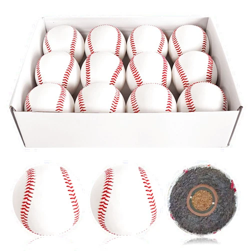 Baisidiwei 6/12 Pack Standard Size Adult Baseballs Unmarked & Leather Covered Training Ball Practice Baseball for Kids