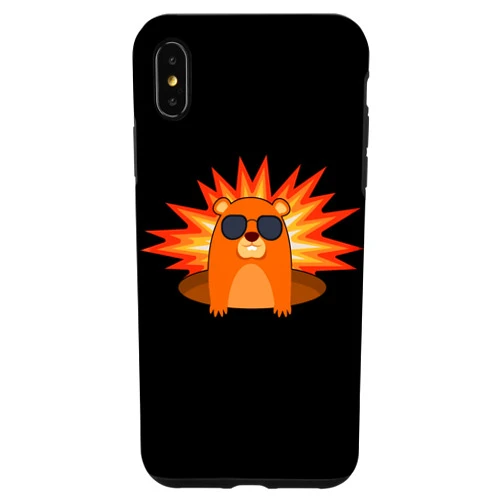 The Funny Groundhog Day Shirt Company iPhone XS Max Groundhog in Sunglasses Artwork- Groundhog Day Party Case