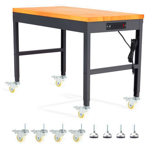 HABUTWAY Height Adjustable Workbench with Wheels 48