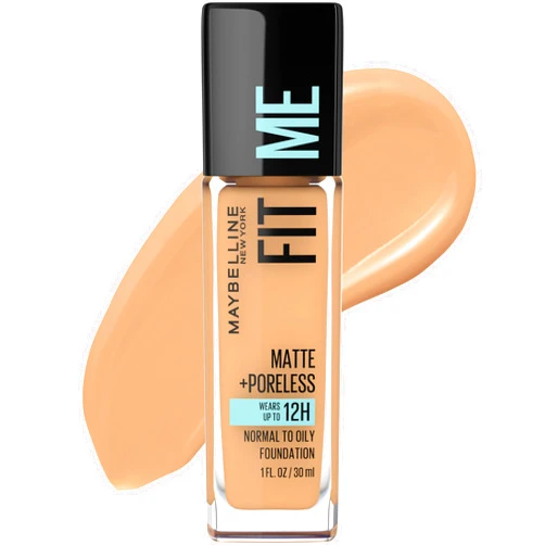 Maybelline Fit Me Matte + Poreless Liquid Oil-Free Foundation Makeup, Sun Beige, 1 Count (Packaging May Vary)
