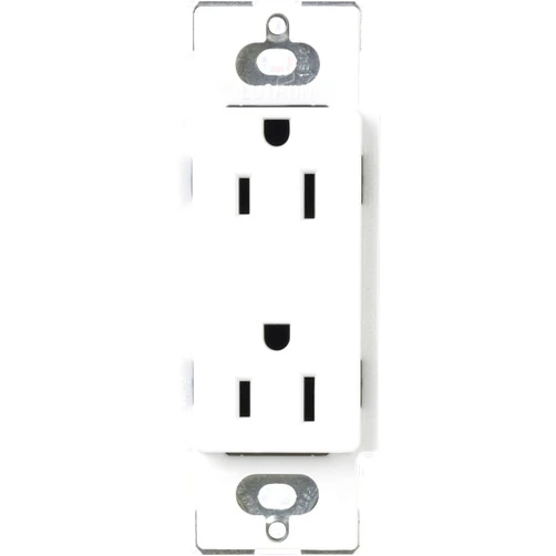 Lutron Tamper-Resistant Duplex Receptacle, 15-Amp, CARS-15-TR-WH, White