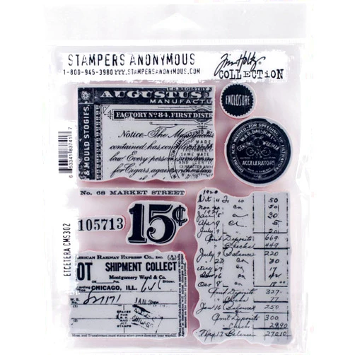 Stampers Anonymous Art Gone Wild AGCMS302 Tim Holtz Etcetera Cling Rubber Stamp Set, Synthetic Material, Multi-Colour, 24.5 x 18 x 0.6 cm
