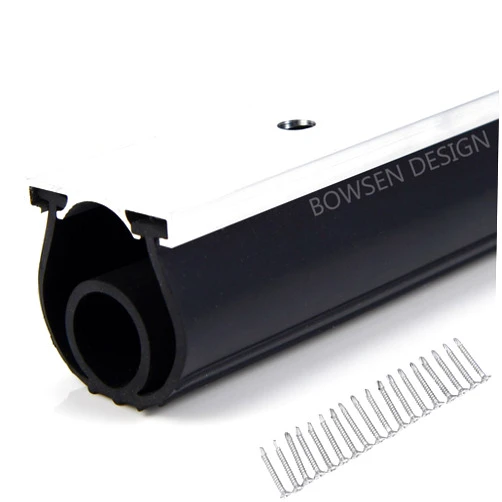 BOWSEN Heavy-Duty U+O Ring Universal Garage Door Bottom Seals Weatherstrip Weather Stripping Rubber with Aluminum Track Retainer Kit, Black (16 FT, 1-1/4