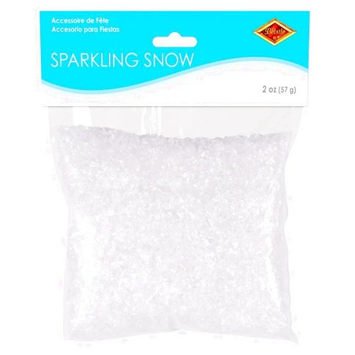 Beistle Sparkling Snow, Sparkling Snow Confetti, Christmas Decorations & Holiday Plastic Snowflakes, Wintertime Snowy Iridescent Decor, 2 oz. Pkg.