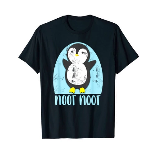 Cute Animals On Ice Happy Snow Penguin Noot Noot Funny Penguin Bird Sound Christmas Winter Penguin T-Shirt
