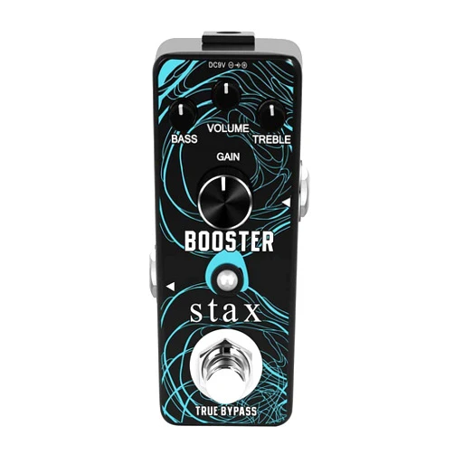Stax Booster Guitar Pedal Analog Micro Boost Guitar Effects Pedals for Electric Guitar Pure Signal Amplification with Mini Size True Bypass