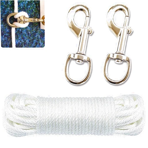 Huouo 50 FT Flagpole Halyard Rope + 2 Pcs 3.5
