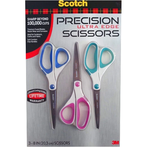 Scotch 8-Inch Precision Ultra Edge Scissors, 3-Pack (1458-3)