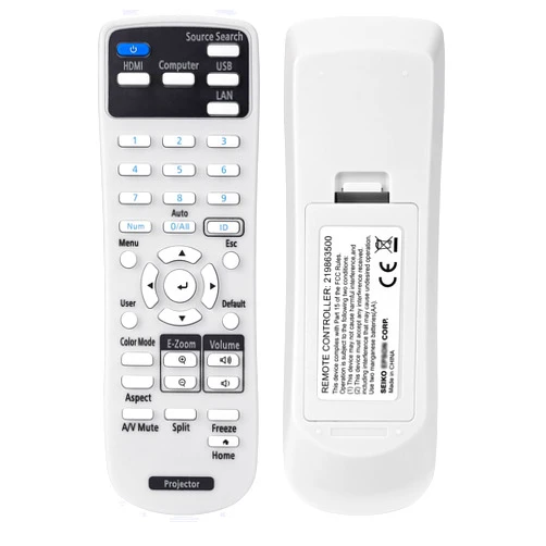 Litance Projector Remote Control 2198635 for Epson 880 EX3280 VS260 EX5280 EX9230 PRO EX9240 EX7280 EX10000 BRIGHTLINK 725Wi 735Fi 1485Fi+ 1485Fi POWERLITE 118 119W 720 992F E10+ Projector Remote Controller