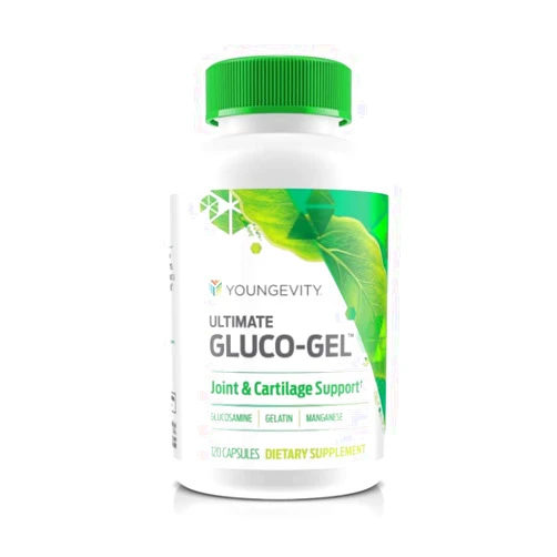 Youngevity Ultimate Gluco-Gel -for Joints, Tendons, Bones & Cartilage | Contains Glucosamine, Gelatin & Manganese | 120 Capsules | 1 Bottle