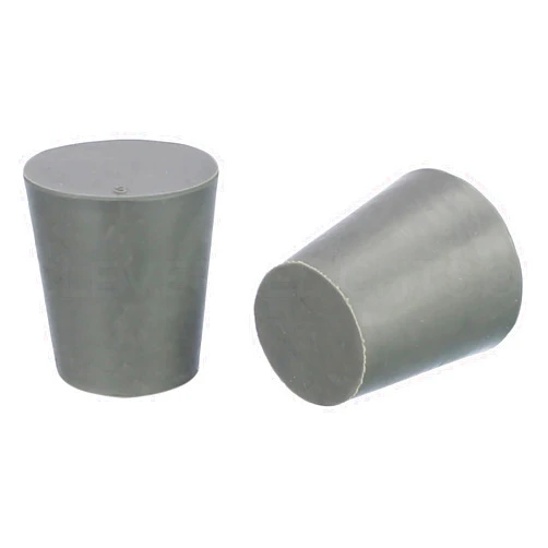 CleverDelights Rubber Stoppers — Size 3 — 10 Pack — 18mm x 24mm x 25mm Long — Gray Solid Plug #3