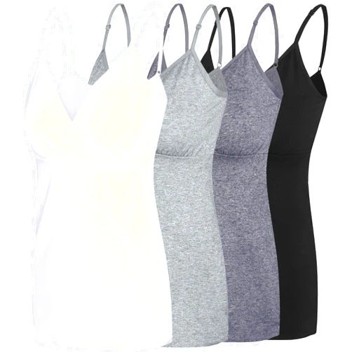 SUIEK Nursing Tops Tank Shirt Cami Sleep Bra for Maternity and Breastfeeding