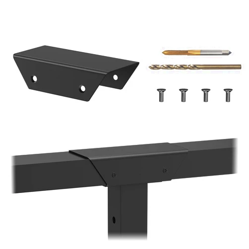 BLIKA Handrail Connector, Black Powder Coated Aluminum Straight Sleeve for Deck Stair Cable Railing Rectangular Handrail, Extension Connectors for Hand Rail